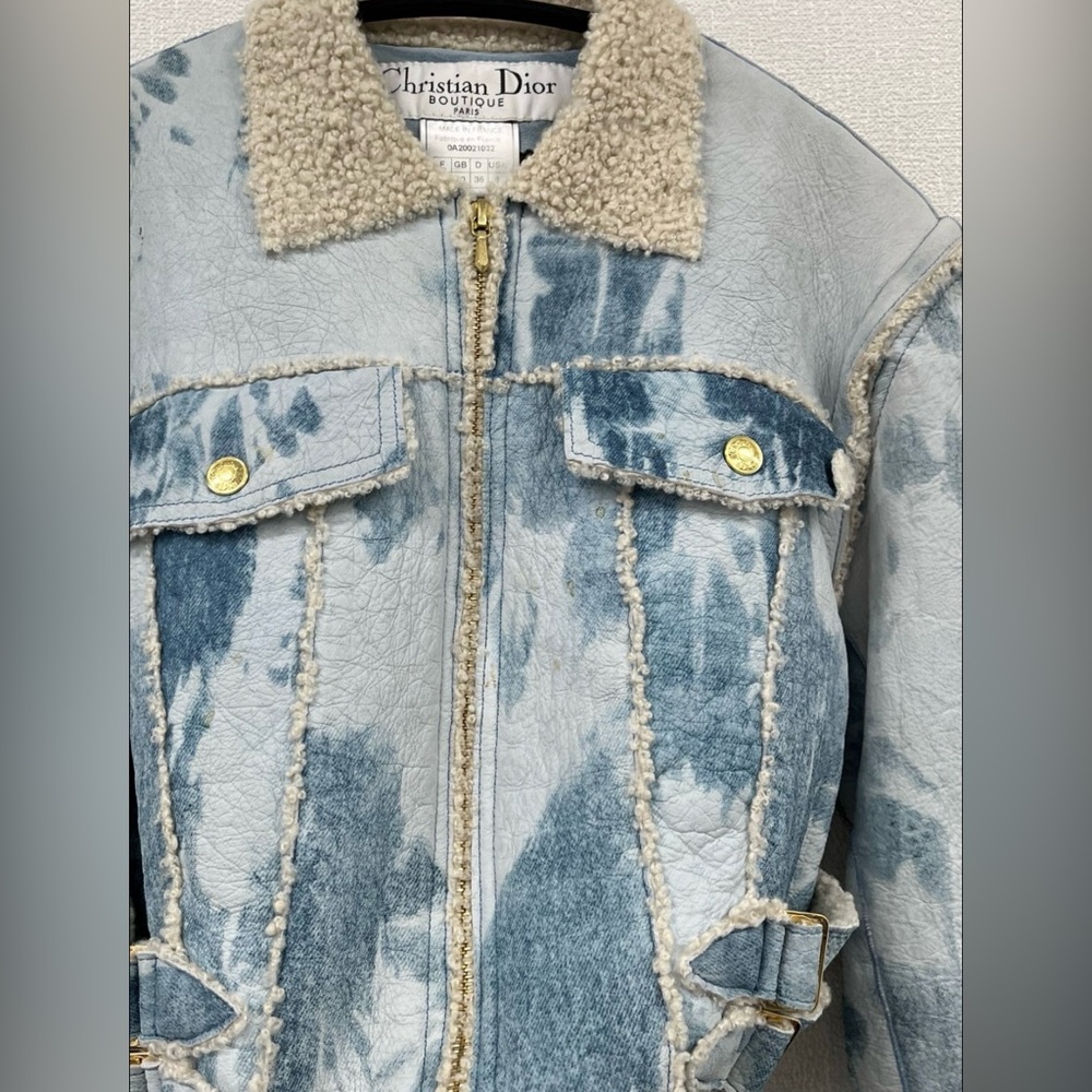 Christian Dior Vintage By John Galliano Tie-Dye Mouton Long Jacket .